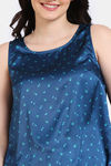 Zivame Silken Promises Woven Pyjama Set - Blue Opal — thumbnail 5